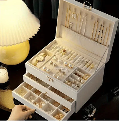 Luxury Multi-Layer Jewelry Storage Box with Drawers