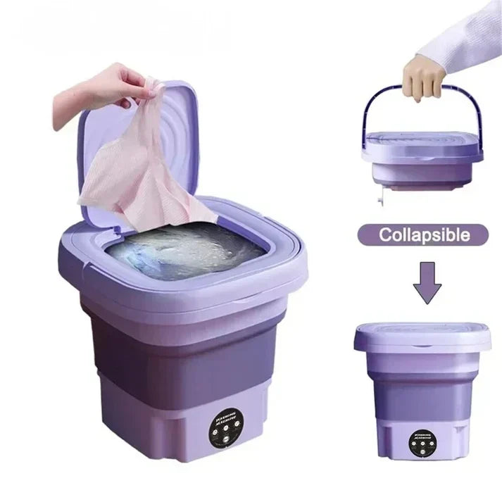 Portable Foldable Washing Machine Mini Laundry Washer with Spin Dryer